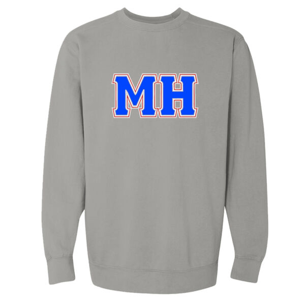 EMB Applique greek MH  - Garment Dyed Ringspun Crewneck Sweatshirt Thumbnail