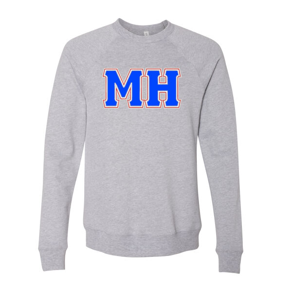 EMB Applique greek MH  - Unisex Sponge Fleece Raglan Sweatshirt Thumbnail